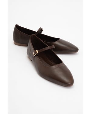 Lara Leder Mary Jane Flache Schuhe