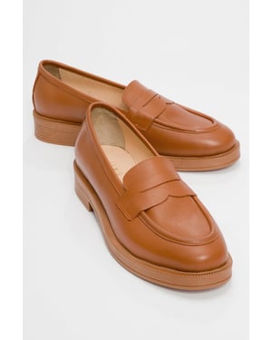 Bree Plateau Penny Leder Loafer