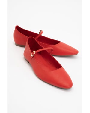 Lara Leder Mary Jane Flache Schuhe
