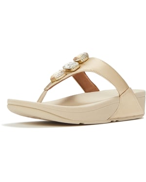 Fitflop Lulu Ultra-Jewel Zehenpost Polyurethan Damen Sandalen Platino