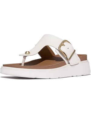 Fitflop Gen-FF Zehentrenner Leder Damen Urban Weiß Sandalen