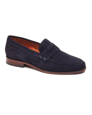 Base London Slate Slipper Leder Herren Navy Slipper