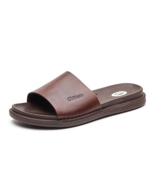 Base London Albany Leder Herren Braune Pantoletten