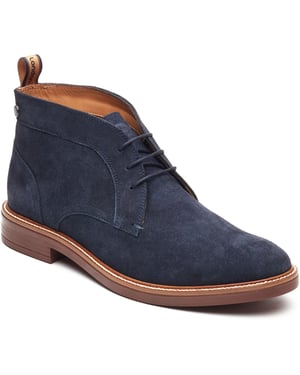 Base London Lincoln Chukka Leder Herren Stiefel Navy