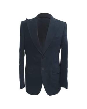Dolce & Gabbana Einreiher-Blazer mit Taschen aus marineblauer Baumwolle