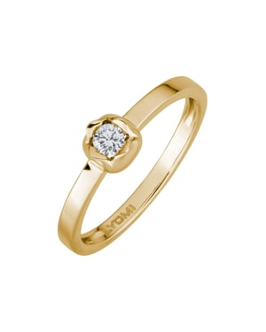 Lyomi Ring 585/- Gelbgold 1 synth. Diam. 0,10 ct.