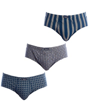 3er-Pack Herren Essenzielle Bedruckte Slips mit Öffnung A0090