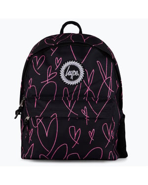 Hype Glitzer Herz Schwarz/Rosa Rucksack