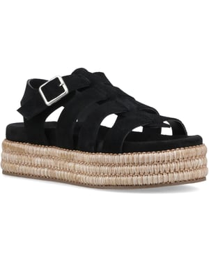 Hush Puppies Rosetta Gladiator Leder Damen Sandalen Schwarz/Tan