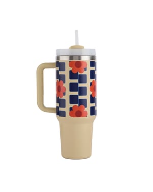 Regatta - "Orla Kiely" Reisebecher, Floral, Isoliert (Orange)