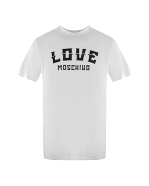 Moschino T-shirt Mit Auffälligem Logo (weiß)
