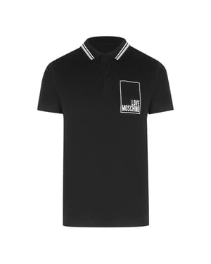 Moschino Box Logo Schwarzes Polohemd