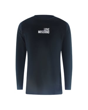 Love Moschino Logo Langarm-t-shirt, Schwarz