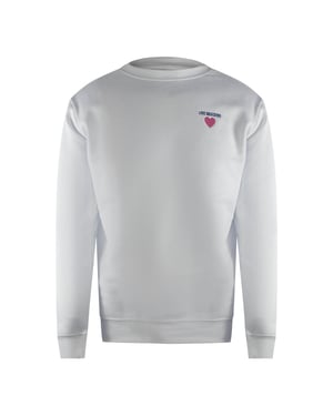Love Moschino Herz-logo Weißes Sweatshirt