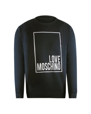 Love Moschino Box Logo Schwarzes Sweatshirt