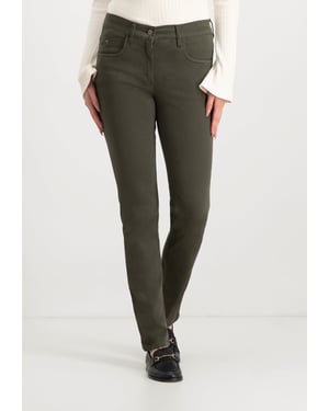 Twigie Farbiges Shape-On Straight Jeans | Olivgrün