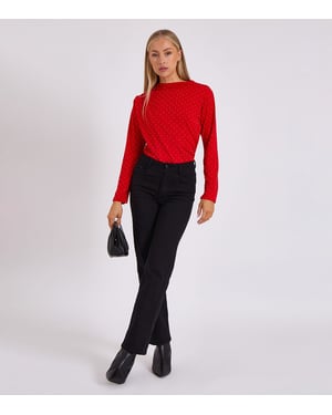 Roter Diamant-Nieten-Body mit Kutte vorne