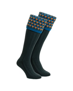 Herren Schieß Merinowollsocken Warme Country Diamantmuster