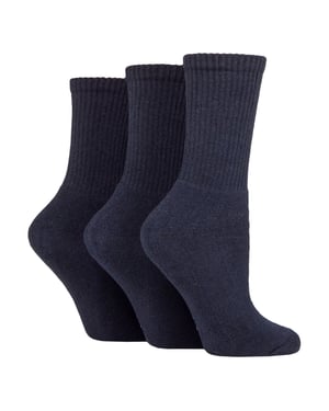 3er-Pack Damen Unifarbene Crew-Sportsocken - Weiche Baumwoll-Alltags-Athletiksocken