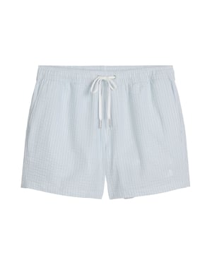 Marc O Polo Badeshorts aus Seersucker für Herren - Hellblau
