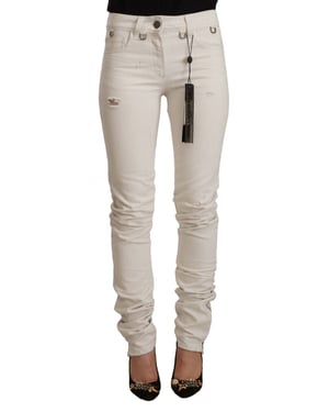 Karl Lagerfeld Zerrissene Skinny Jeans Offwhite
