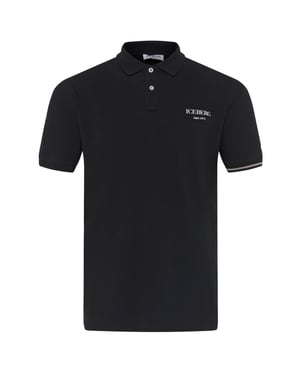 Schwarzes Poloshirt Mit Eisbergmotiv