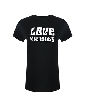 Moschino Groovy Logo Schwarzes T-shirt