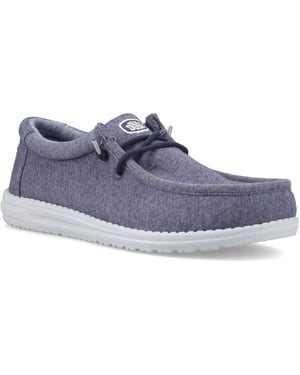 HEYDUDE Wally Stretch-Jersey-Baumwolle Herren Navy Mokassin-Schuhe