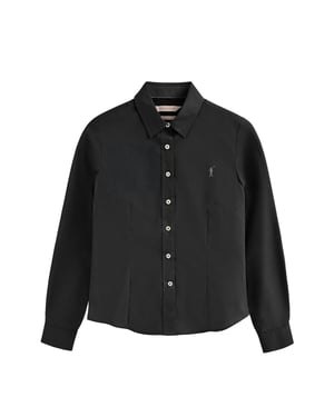 Hemd schwarz im Slim Fit mit Rigby Go-Logo