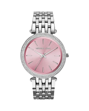 Michael Kors Darci MK3352 Damen Edelstahl-Uhr 39 mm mit pinkfarbenem Zifferblatt