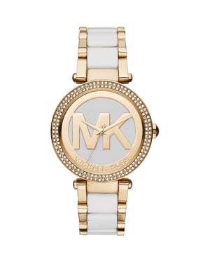 Michael Kors Parker MK6313 Weißes Zifferblatt 39 mm Damen Gold & Weiß Uhr