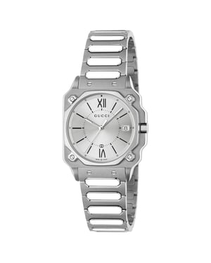 Gucci YA166504 G-Flat Silber Zifferblatt Unisex Uhr