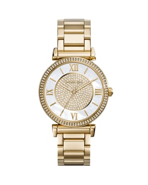Michael Kors MK3332 Catlin Kristallzifferblatt Damenuhr, Gelbgold, 38 mm