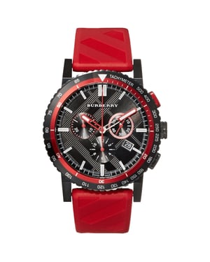 Burberry BU9805 Herren-Chronograph mit 42 mm rotem Armband
