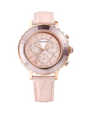 Swarovski Octea 5452501 Roségold Pink Leder Damenarmbanduhr