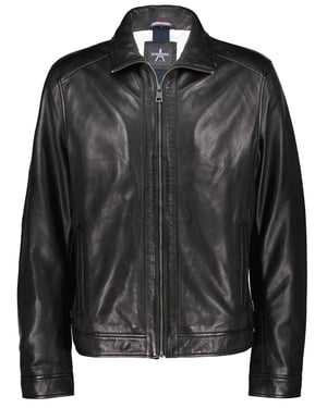 Oxford-Lederjacke - Schwarz
