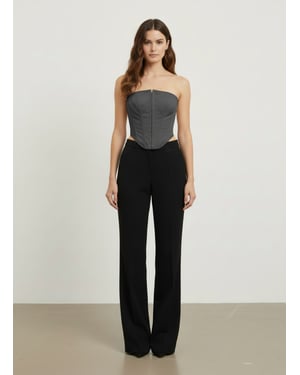 Schwarzes Bardot-Korsett-Top