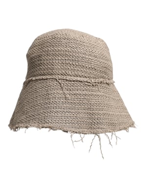Leinen Bucket Hat mit abgenutztem Detail