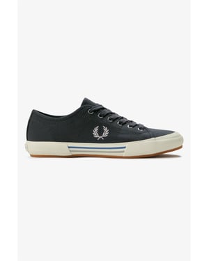 Fred Perry B708 Vintage Tennis Canvas Herren Sneaker Ankergrau