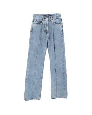 Jacquemus Le Raphia Straight-Leg Jeans aus blauem Baumwoll-Denim
