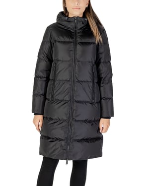 Puffermantel mit Kapuze, lang geschnitten