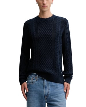 Kabelstrick Rundhals-Pullover