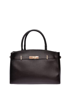 Isabella Rhea Rindsledertasche im Satchel-Stil mit Tragegriff - Rotbraun