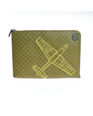 Trussardi Grüner Leder Herren-Clutch