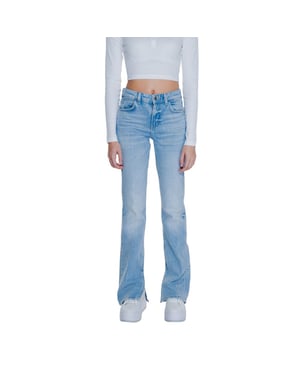 Hoch geschnittene Flared Jeans der 1970er Jahre