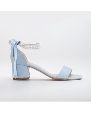 Illy Niedrig Block Absatz Sandalen with Pearls