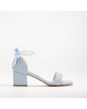 Illy Niedrig Block Absatz Sandalen with Pearls