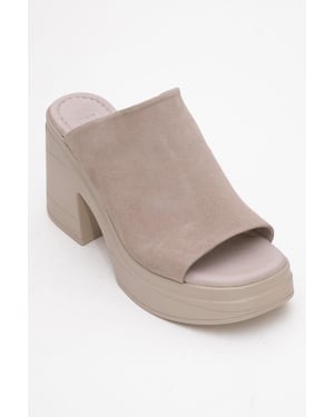 Nola Leder Plateau Mules (Women)
