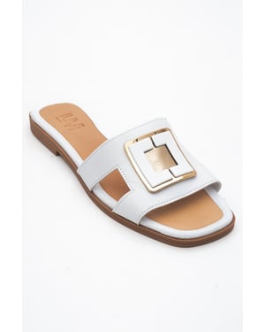 MILLIE Leder Schnalle Slide (Women)