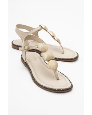 Giulia Leder Flach Sandale (Women)